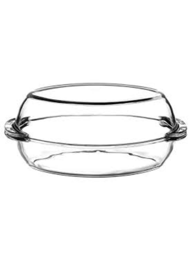 Borcam 59022 Paşabahçe Borcam Oval Glass Casserole with Lid – 2250cc - Image 1